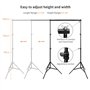 Kit Studio Photo et éclairage, Abeatstudio 2m x 3m Système de Support de Toile de Fond, 2X 135W Ampoule Parapluie Softbox éclair
