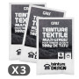 Lot de 3 sachets de Teinture Textile - GRIS - teintures universelles pour vêtements et tissus naturels