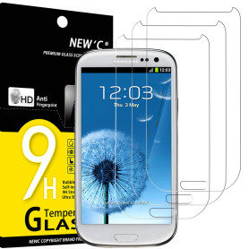 NEW'C Lot de 3, Verre Trempé Compatible avec Samsung Galaxy S3, Film Protection écran sans Bulles d'air Ultra Résistant (0,33mm  NEW'C Lot de 3