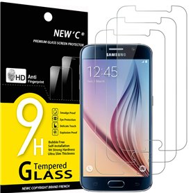 NEW'C Lot de 3, Verre Trempé pour Samsung Galaxy S6, Film Protection écran sans Bulles d'air Ultra Résistant (0,33mm HD Ultra Tr NEW'C Lot de 3