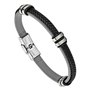 Lotus - LS1829-2/4 : Bracelet Homme Cuir et Acier - Gris et noir