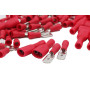 Grapelet Lot de 100 cosses de câble - Fiche plate rouge x 50 - Cosses plates rouges x 50 - Dimensions de la fiche : 6