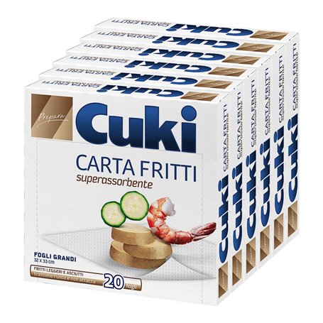 Cuki Papier Fritti super absorbant en feuilles 32 x 33 cm - 6 paquets de 20 feuilles