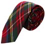 King & Priory Cravate de Cocher Traditionnel Tartan Rouge