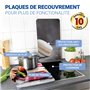 WENKO Protection plaque de cuisson "Macarons" en verre trempé | Pour toute plaque | Couvre plaque de cuisson, planche à découper