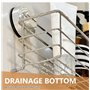 Serviteur de Douche,Etagère Sans Forage Panier Rangement Douche Acier Inoxydable Murale Organiseur Rack pour Cuisine de Salle de