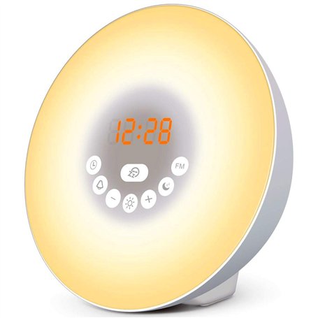 Réveil Lumineux - Simulateur d'aube - Avec Option Afficheur Eteint - Vivez des Matins Plus Zen - Reveil Lumière Progressive (TL-