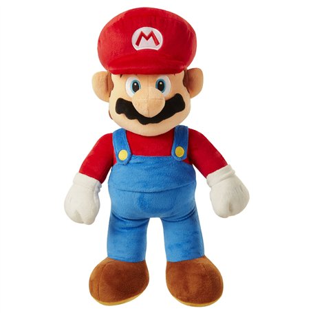 Nintendo Mario Bros - Peluche Mario Géante 50 cm - Licence Officielle pour Les Fans - Parfaite pour Câlins Et Décorations - Pelu
