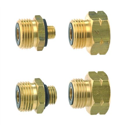 TGO Jeu de 4 adaptateurs pour le branchement de détendeurs sur robinets de gaz européens