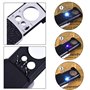 Loupe Bijoutiers Loupe de Poche Petite Loupe Portable Loupe de Bijoux 30 X 60 X 90 X Grossissement avec LED et UV Lampes (Noir)