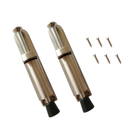 2 Arrêts de Porte Butoir Bloque Acier Inox Avec Ressort +vis