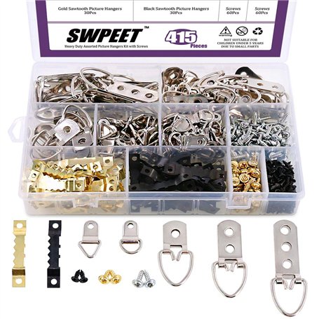 Swpeet 160 pcs Assortiment kit de cintres avec vis