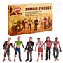 BOHS Figurines Zombie Poupées d'action Jouets - Articulé Articulé Modèle de Miniature - 4 Pouces - Lot de 6