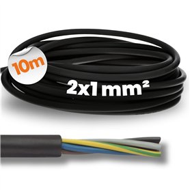 Lapp 1600251 H05RN-F 2 x 1 mm² - Câble en caoutchouc flexible - Résistant aux UV - Robuste - Sans conducteur de protection - Pou Lapp 1600251 H05RN-F 2 x 1 mm² - Câble en caoutchouc flexible - Résistant aux UV - Robuste - Sans conducteur de protection - Pou