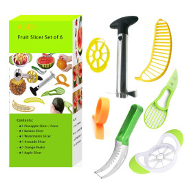 Trancheuse de Fruits Multifonctions - Watermelon Slicer - Ananas Eplucheur - Coupe Avocat 3 en 1 Éplucheur Skinner - Orange-Eplu Trancheuse de Fruits Multifonctions - Watermelon Slicer - Ananas Eplucheur - Coupe Avocat 3 en 1 Éplucheur Skinner - Orange-Eplu