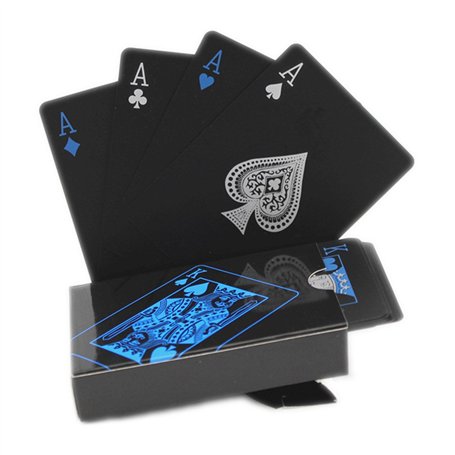 Jeu de cartes noires de poker professionnel - Étanche - En plastique - Qualité supérieure - Pour plus de plaisir pendant vos séa