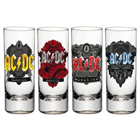 AC/DC SGAC01 Verres à Liqueur en Verre Transparent 4 x 4 x 10
