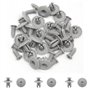 sourcing map 20Pcs Rivet Plastique Clip Fixation 8mm Gris lèche-vitre Voiture