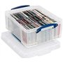 Really Useful Box Lot de 3 boîtes de rangement pour 93 CD/ 44 DVD -Transparent - 18 l - 480 x 390 x 200 mm