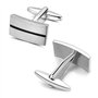 Mr.Van Boutons De Manchette Rayures Simple Hommes, Géométrique Forme Métal Plaqué Rhodium pour Chemise Business Mariage Ou comme