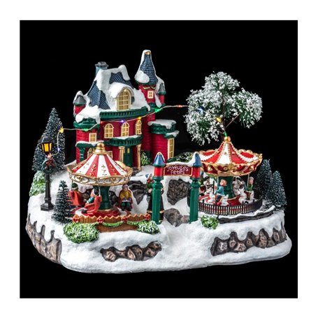 Feeric Lights et Christmas - Village de noël manège et forêt animé 18 LED + transfo