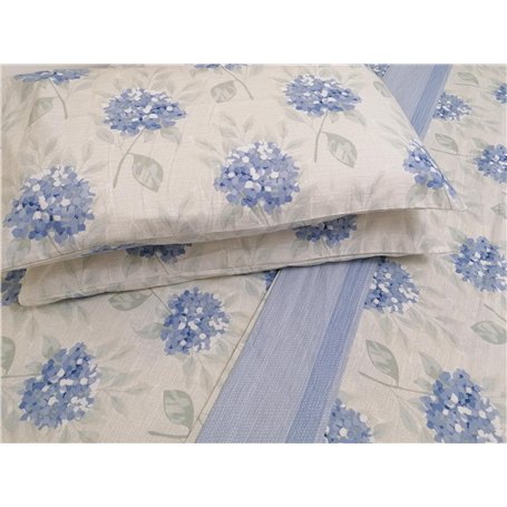 Pago Poco Parure de lit double en flanelle fantaisie Flori drap plat 240 x 280 cm. Drap housse 180 x 200 + 25 cm. Taies d'oreill