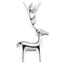 Pendentif Collier pour Femmes Fille Dame Adolescent Bijoux en Argent Sterling 3D Rennes Cerf Meilleur Cadeau pour Vous et Ami