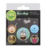 Cartoon Network Rick and Morty-Heads Lot de badges Multicolore 10 x 12