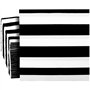 Lot de 150 serviettes de table jetables en papier - Pour anniversaire d'enfant - 2 plis - Motif rayé noir et blanc - Dépliées -