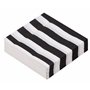 Lot de 150 serviettes de table jetables en papier - Pour anniversaire d'enfant - 2 plis - Motif rayé noir et blanc - Dépliées -