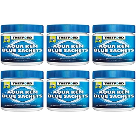 Thetford Mixte LOT 6 X AQUA KEM BLUE SACHETS WC CHIMIQUE ENTRETIEN THETFORD CARAVANE TOILETTES PRODUIT