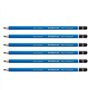 STAEDTLER Lot de 6 Crayons Papier Mars Lumograph 100 Mine 2 mm Bleu 9B