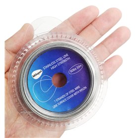 Ligne de pêche en acier inoxydable revêtement en vinyle - 10 mètres, 12 - 36 g, avec 12 connecteurs, 4,5 kg Ligne de pêche en acier inoxydable revêtement en vinyle - 10 mètres