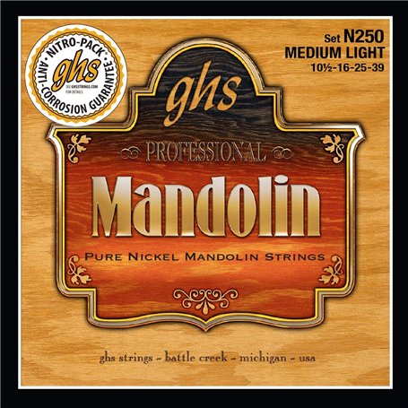 GHS MANDOLIN - Jeu de cordes en nickel pur - N250 - Medium Light