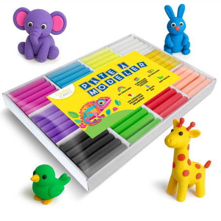 Creative Deco Set de Pate a Modeler pour Enfants | 24 Couleurs | 1600g | Pâte à Modeler Sûr