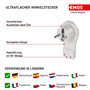 EMOS - fiche coudée Extra-Plate avec Languette - fiche Schuko Plate avec poignée Rabattable - 250 V, 16 A, 3 680 W - pour câble 