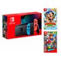 Nintendo Switch Rouge/Bleu Néon 32Go [Nouveau modèle] + Super Mario Odyssey + Donkey Kong: Tropical Freeze