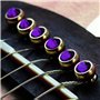 6 Pcs Guitare Pont Broches, Chevilles de Guitare en Laiton Pont Broches avec Cristal Verre Décor Dot Pièces Instrument de Musiqu