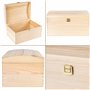 Creative Deco Grande Coffre Boite Rangement Noel en Bois Non Peint | 34,5 x 25 x 19,2 cm | avec Fermoir et Couvercle Courbé | Ca