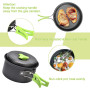Queta 10 Pcs Cookware Casseroles Camping Poêlé en Aluminium Kit de Cuisine avec Assiette Bol Ustensiles de Cuisine pour en Campi