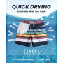 MaaMgic Homme Short de Bains Maillot de Bain avec Filet Style Tropical Voyage Pants Court de Sport Séchage Vite Bien pour Vacanc