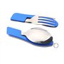 QitinDasen 2Pcs Prime 4 en 1 Couverts Pliant, Couverts Camping en Acier Inoxydable, Couverts Multifonction Pliant Couteau Fourch