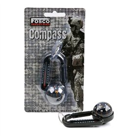 Fosco Industries - Mousqueton Carabiner avec Boussole et Thermomètre - Noir Fosco Industries - Mousqueton Carabiner avec Boussole et Thermomètre - Noir
