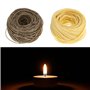 Mèches pour Bougies Bio Mèche de Chanvre Biologique avec Revêtement Naturel à La Cire d'abeille Hemp Wick Non Blanchie pour Fabr