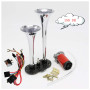 Dhuile de voiture Corne 150db Air Horn Pavillon double tube Chrome Zinc double Trompette Air Horn avec compresseur pour n'import