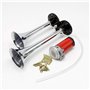 Dhuile de voiture Corne 150db Air Horn Pavillon double tube Chrome Zinc double Trompette Air Horn avec compresseur pour n'import