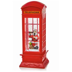 Premier Toupie à eau de Noël Cabine téléphonique rouge de 27 cm avec Père Noël (LB184666) Premier Toupie à eau de Noël Cabine téléphonique rouge de 27 cm avec Père Noël (LB184666)