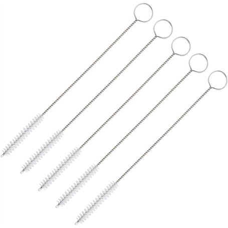 UU19EE 5pcs / lot Pinceau Brosse De Nettoyage en Acier Inoxydable Lavage Tuyau Paille Brosses Brosse Nettoyant pour Bouteille Ca