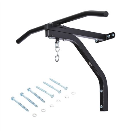 HOMCOM Support Sac de Boxe Fixation Sac de Frappe Barre de Traction intégrée Charge Max. 130 Kg Acier Noir