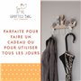 SPOTTED DOG GIFT COMPANY Porte Manteau Mural en Bois, Patere Murale avec 4 Crochets, Mignon Chat Thème Maison Chambre Entrée Déc